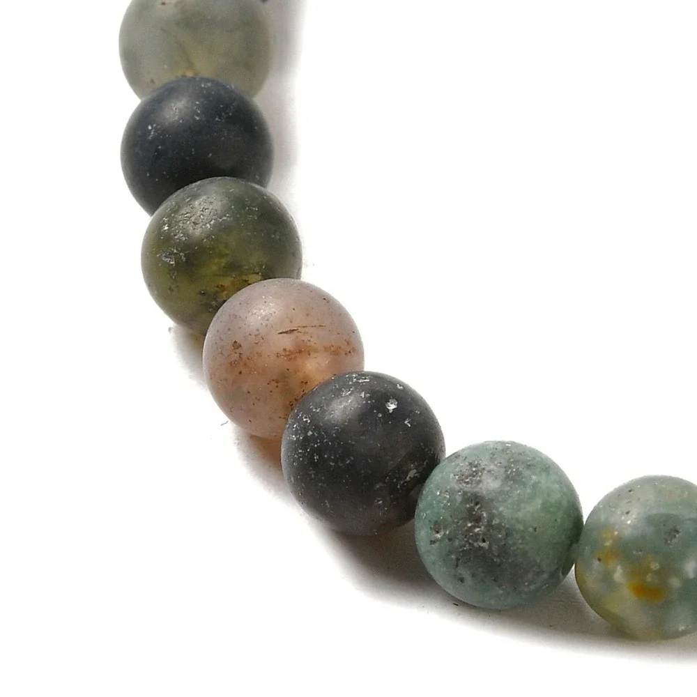 6-6.5MM Matte‎ Indian Agate Beads-ONE Gemstone Bead Strand-Jewelry Making NWT